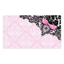 311 Dream in Leopard & Lace Girly Pink Name Card Business Cards