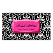 311-Elegant Pink Blast Damask | Hott Pink Business Cards