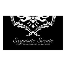 311-Exquisite Damask Black Business Card Templates