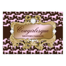 311 Glamourous Cowgirl Pink Horse Print Business Cards