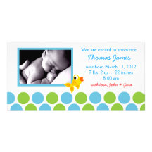 311-GOLD FINZ BABY BOY ANNOUNCEMENT 1 CUSTOMIZED PHOTO CARD