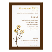 311-GOLDEN PASSION FLOWER CUSTOM INVITATION