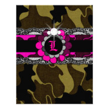 311-Hott Pink Camo Lingerie Shower Invitation