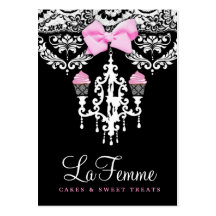 311 La Femme Cakes Black Business Card Template