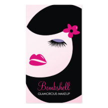 311-Lash / Makeup | Hot Pink Purple Shadow Business Card Template