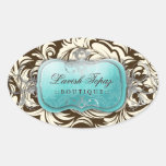 311-Lavish Topaz Brown Cream Oval Sticker
