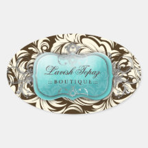 311-Lavish Topaz Brown Cream Oval Sticker