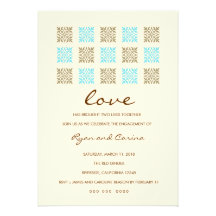 311 Leaf of Love Blue & Gold Engagement. Personalized Invitations