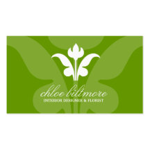 311- Lime Floral Flare Business Cards