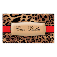 311 Lipstick Red Sassy Leopard Business Cards