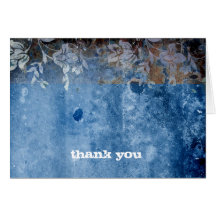 311-Lusciously Rustic  Blue Thank You Greeting Card