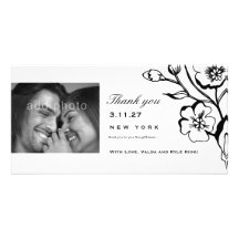311-Lush Black & White Thank you Photo Cards