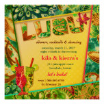 311 Lushious Luau Invitation Golden Metallic