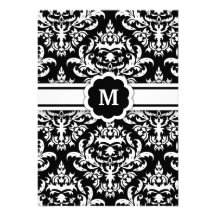 311-Marissa Monogram Damask Black Announcement