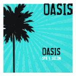 311-Oasis Palm Tree Gift Certifcate | Turquoise Personalised Invites