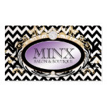 311 Opulent Gold Purple Chevron Pearl Paper Business Card