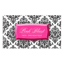 311-Pink Blast Damask | Hott Pink Business Card