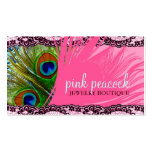 311 Pink Peacock Lace Business Card Templates