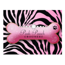 311 Posh Pooch Pink Zebra Postcards