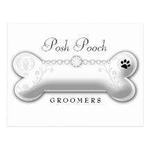 311 Posh Pooch Silver White Bone Post Card