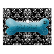 311 Posh Pooch Teal Pitch Bark Post Card