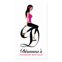 311-Sittin' Pretty Monogram | Initial Business Cards