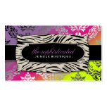 311-Sophisticated Jungle Damask | Pink Purebred Su Business Card Templates