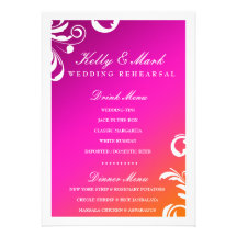 311-Swanky Swirl Dinner Drink Menu Wild Sunset Personalized Announcements