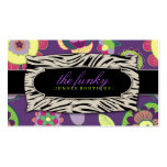 311-The Funky Jungle | Purple Flowers Business Card Templates
