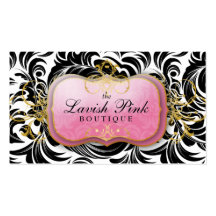 311-The Lavish Pink Plate | Black Leaves Business Card