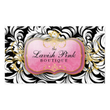 311 The Lavish Pink Plate | White Leaves Business Card