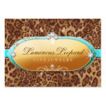 311 The Luminous Leopard Turquoise Trim Business Card Template