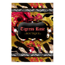 311 Tigress / Zebra Rose Business Card Templates