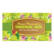 311-Tropical Tiki - Lime Green Business Card