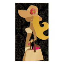 311 White Bikini Pink Floral Fashionista Blonde Business Card