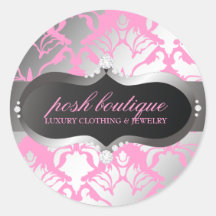 311-Zeopard Sign meets Damask Shimmer Posh Pink Sticker