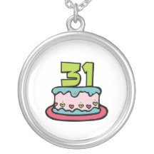 31 Year Old Birthday Cake Custom Necklace