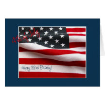 32nd 4th of July Birthday Greeting Cards