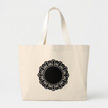 3332__doily-shape-1 BLACK WHITE CIRCLE SHAPES DOIL Bag