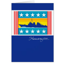3442 Patriotic Naval Ship Card