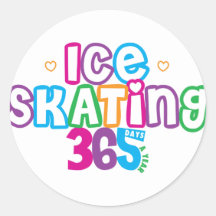 365 Ice Skating Round Stickers