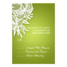 3.5x5 Lime Lily Bouquet Elegant RSVP Personalised Invites