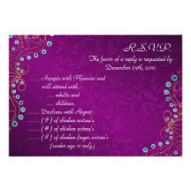 3.5x5 R.S.V.P Reply Card Arabian Purple Invitations