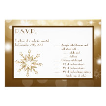 3.5x5 R.S.V.P Reply Card Christmas Copper Blur Invitation