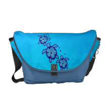 3 Blue Honu Turtles Courier Bags