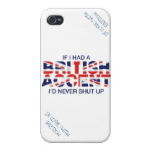 <3 BRITISH ACCENT iPhone 4 COVER