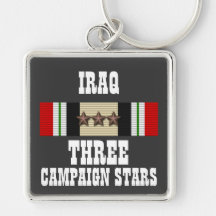 3 CAMPAIGN STARS / IRAQ VETERAN / KEY CHAIN