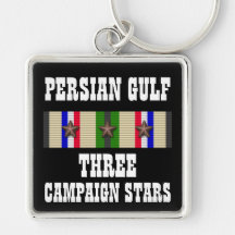 3 CAMPAIGN STARS / PERSIAN GULF WAR VETERAN KEY CHAINS