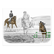 3-Day Eventing Horses | Combined Training Postcard