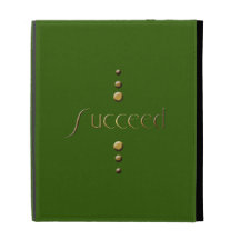 3 Dot Gold Block Succeed & Green Background iPad Cases